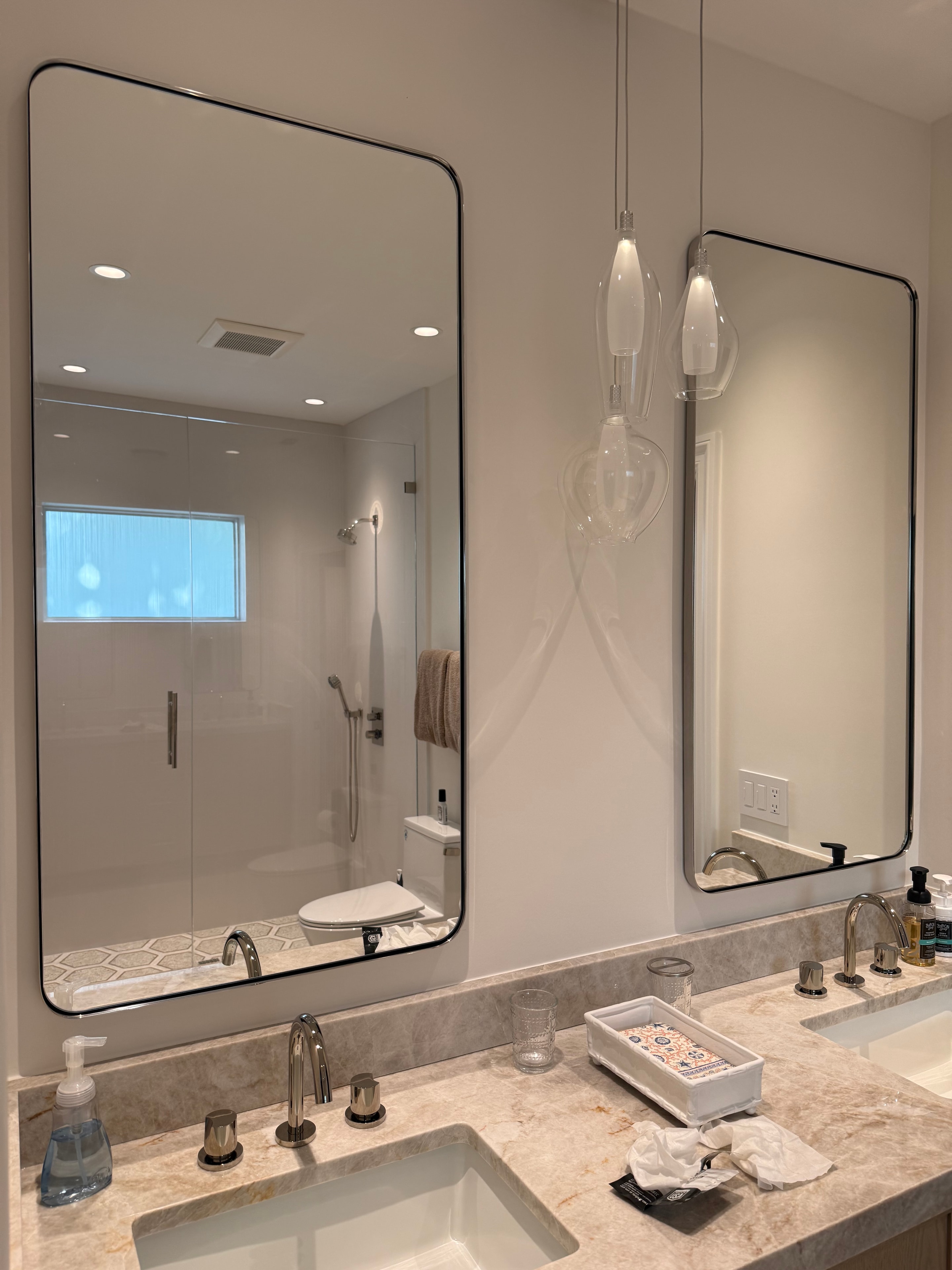 Dual Rounded-Corner Vanity Mirrors — Tequesta, FL