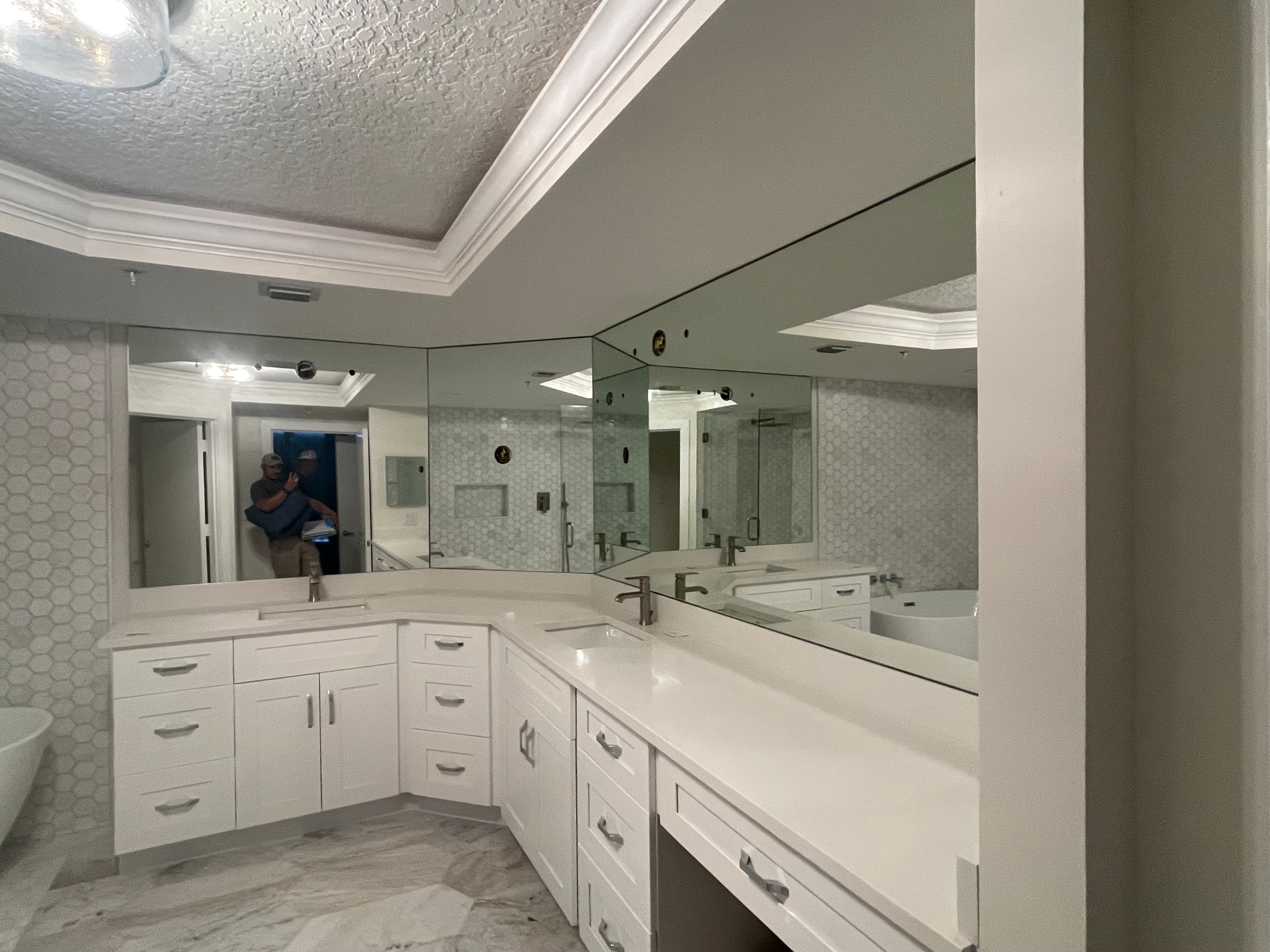 Double Vanity Mirror Installation — Palm City, FL
