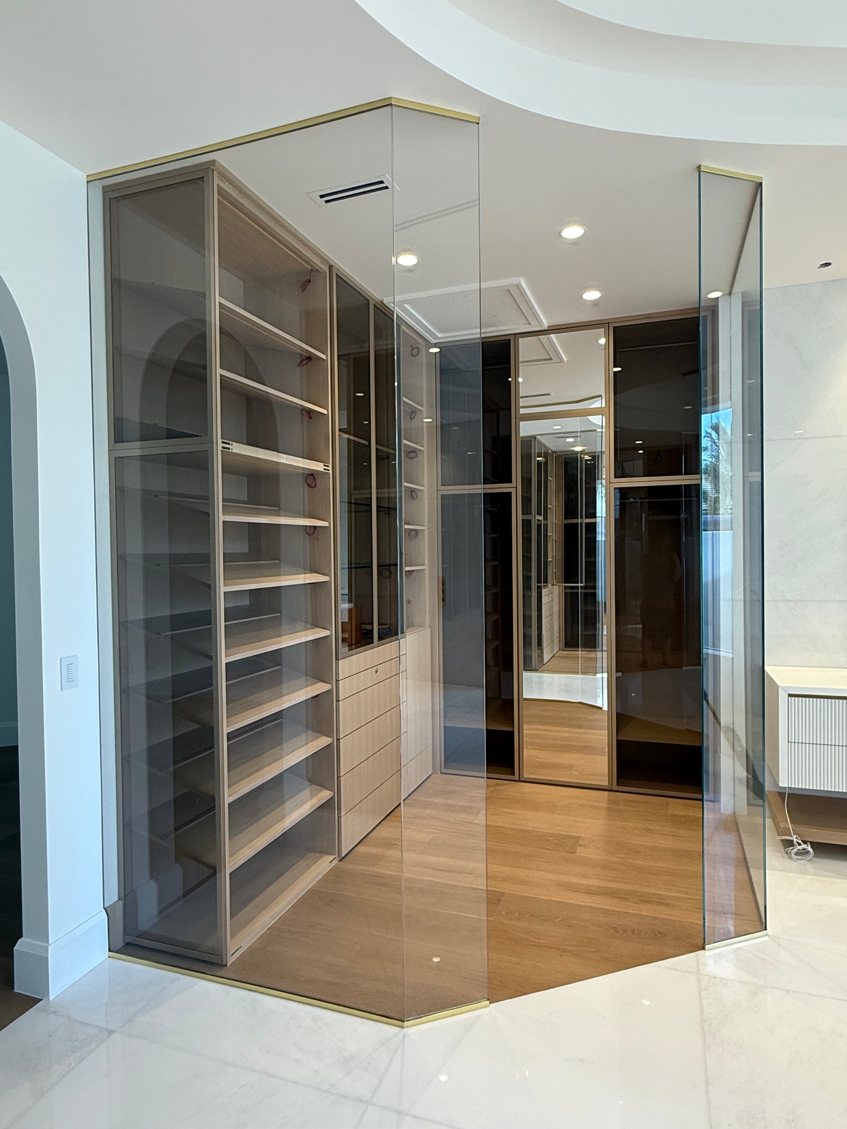 Bronze Smoked Glass Partition — Jupiter, FL