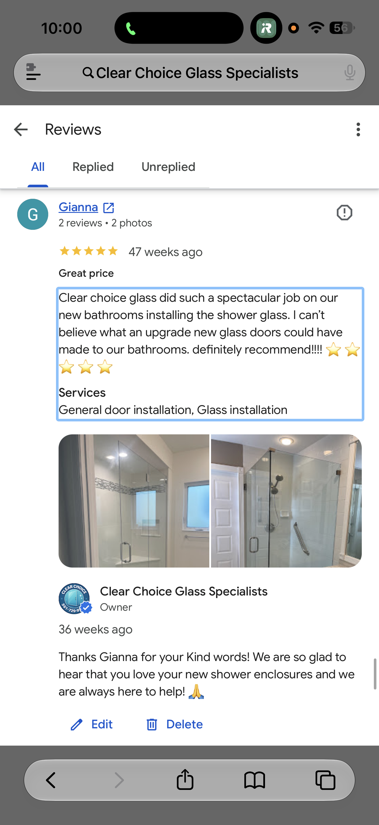 Frameless Shower Enclosure — South Florida