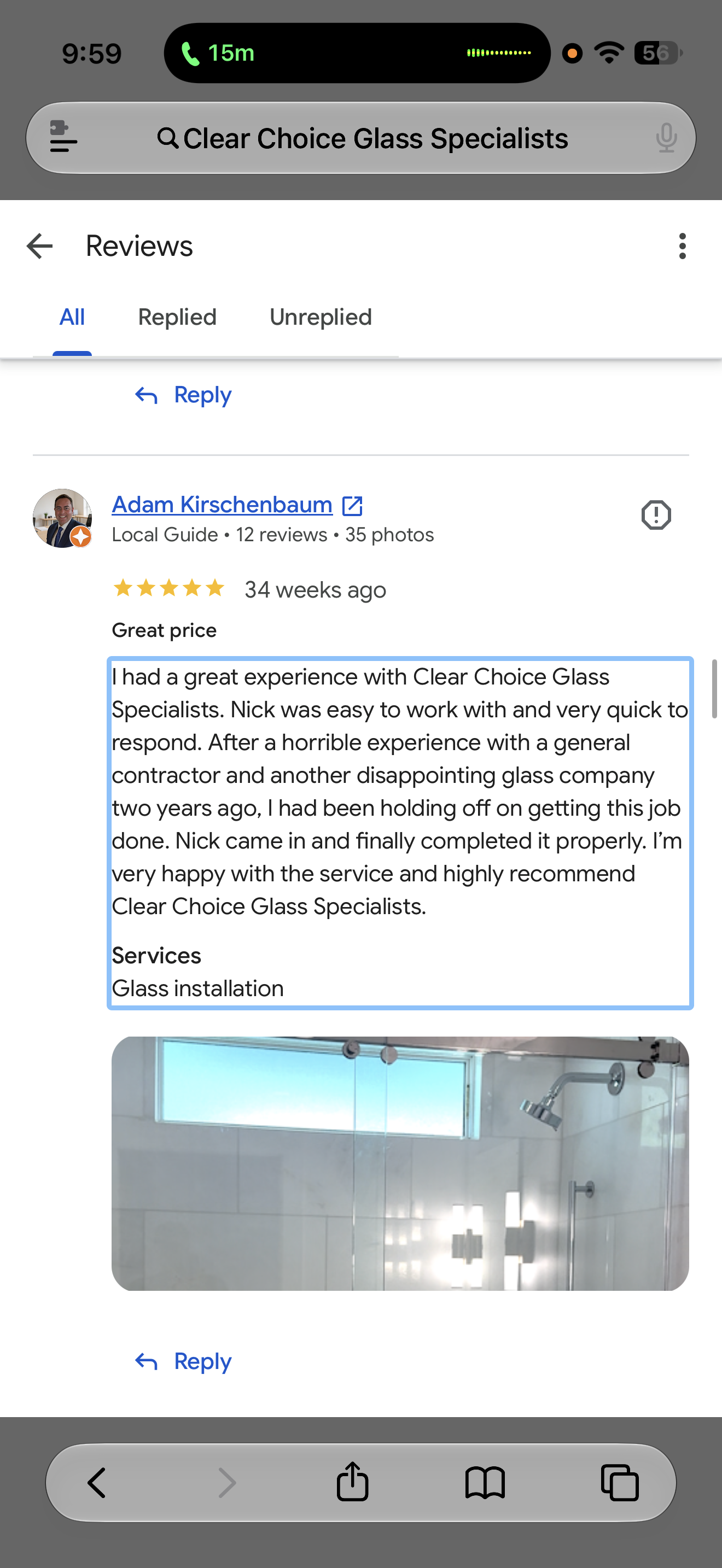Frameless Shower Door — South Florida